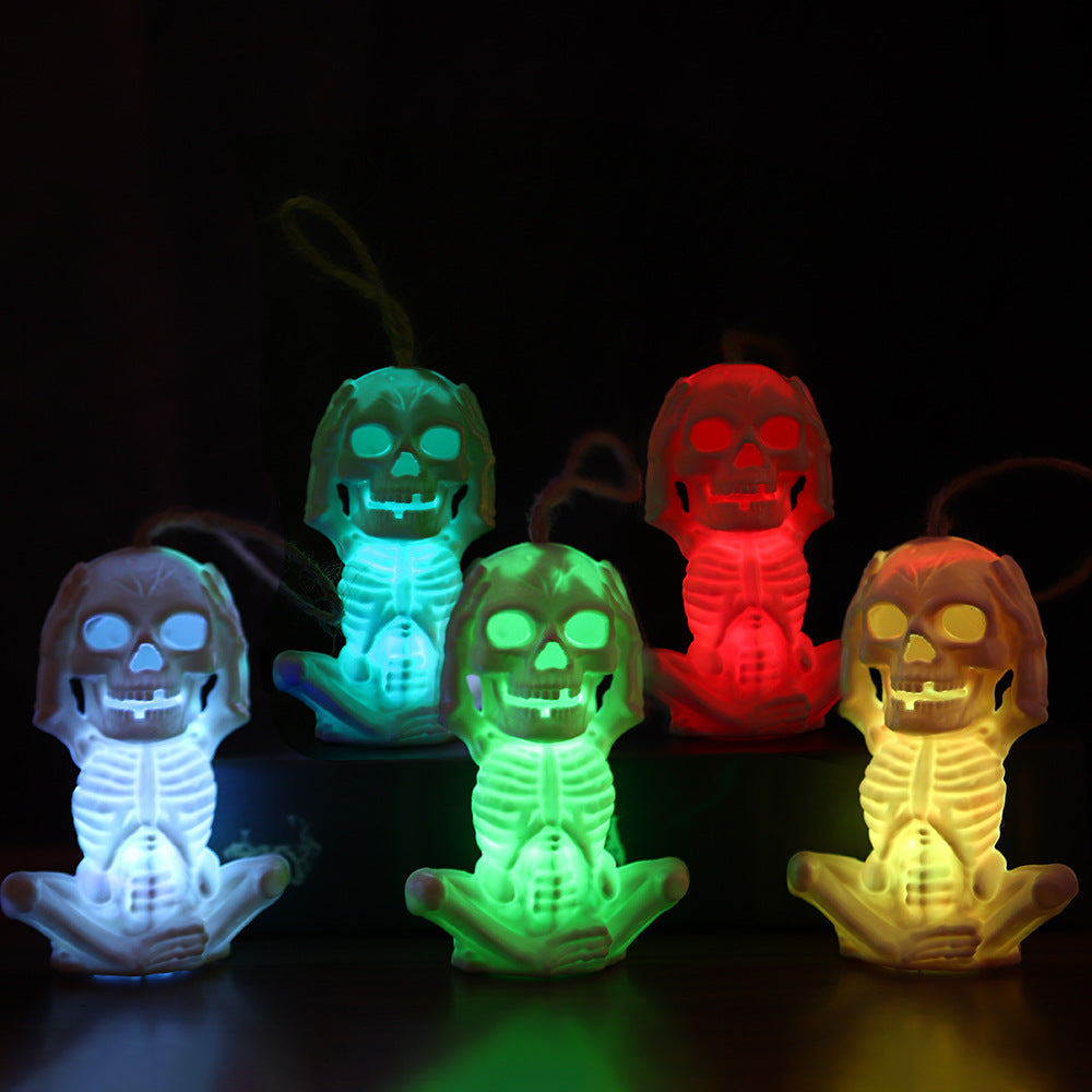 Light Up Skull in Yoga Pose Halloween Decoration in Multiple Colors-Theone Apparel