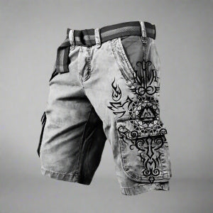 Vibrant Graphic Utility Bottoms with Secure Pocket Storage-Theone Apparel
