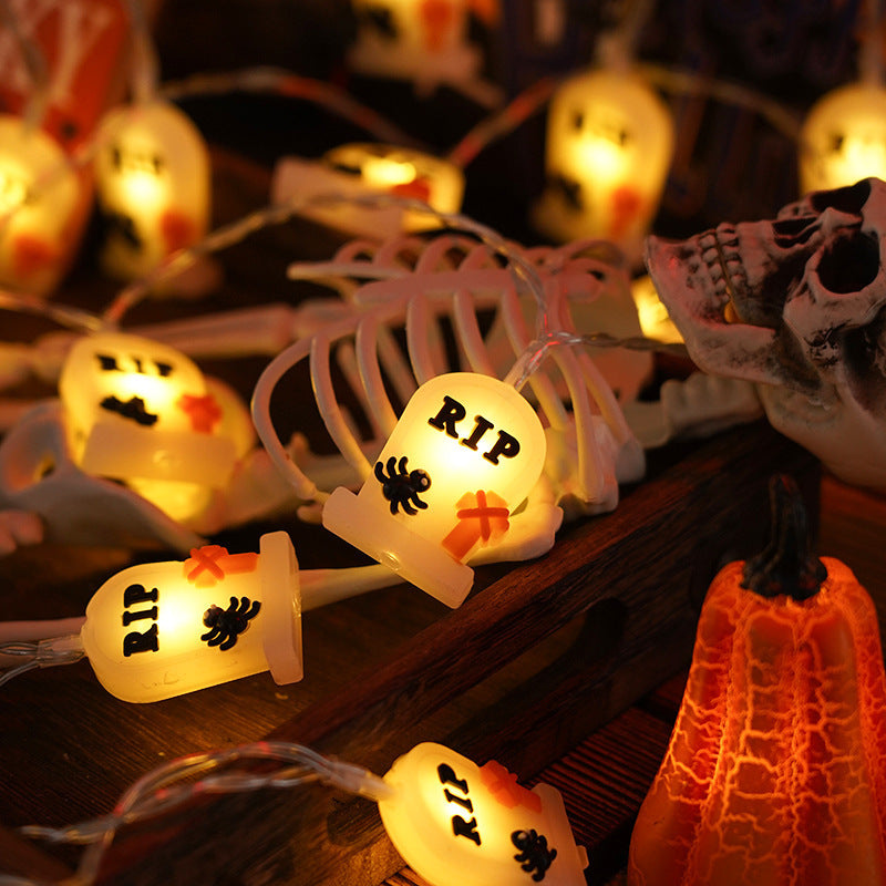 Whimsical Pumpkin Patch Orange String Lights for Halloween-Tombstone-Theone Apparel