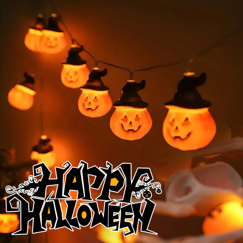 Whimsical Pumpkin Patch Orange String Lights for Halloween-Theone Apparel