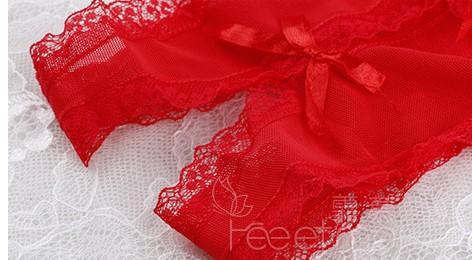 Lacy Side Tie Bikini Crotchless Undies-Theone Apparel