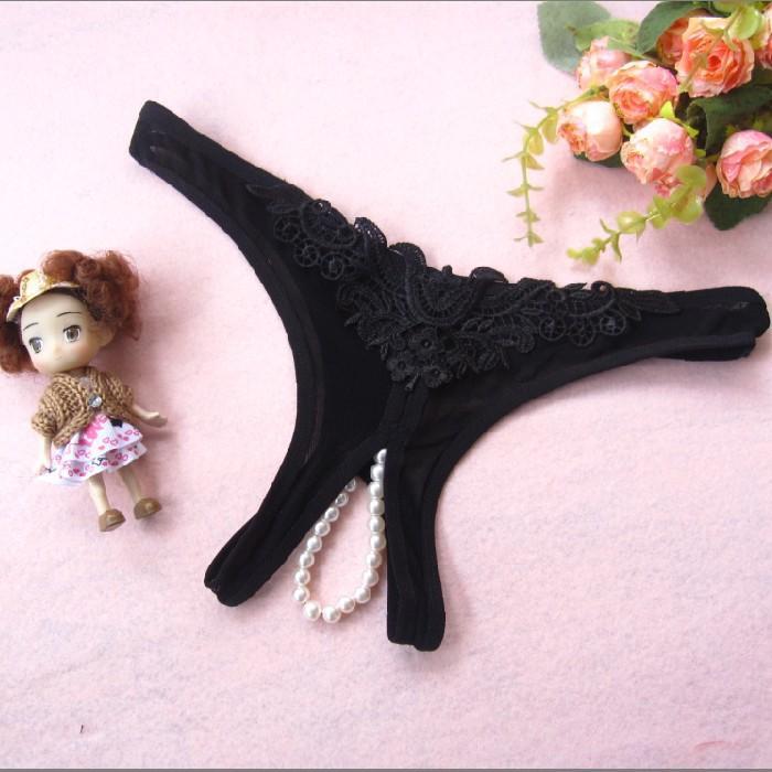 Pearly Secret Cheeky Crotchless Panties-Theone Apparel