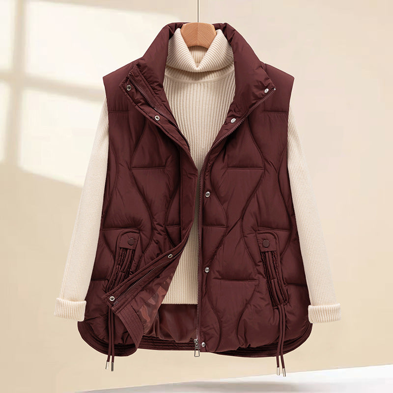 Women's Winter Cotton Quilted Vest Short Padded Jacket