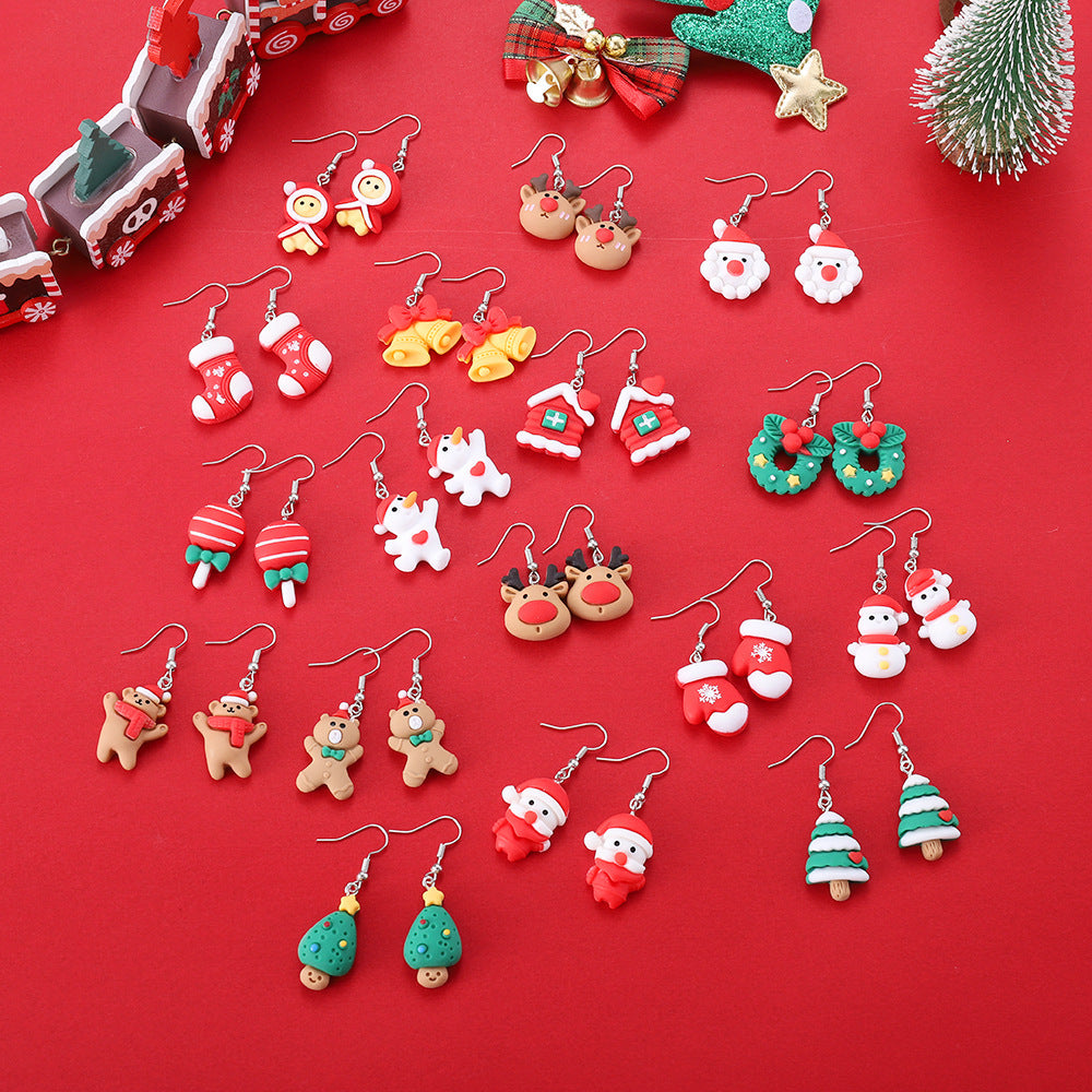 Playful Novelty Fish-Hook Christmas Dangle Earrings for Women & Kids in Assorted Styles