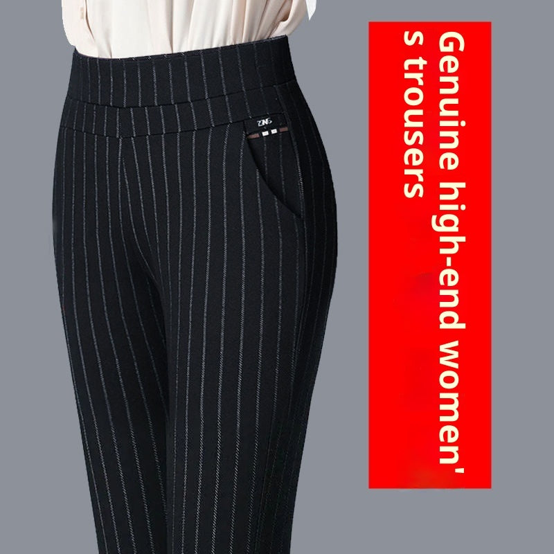 Tight High Waist Female Straight-leg Trousers