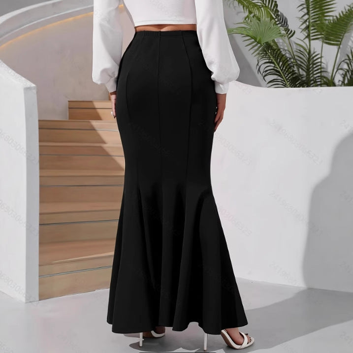 Gonna a coda di pesce a guaina in poliestere per elegante stile moderno
