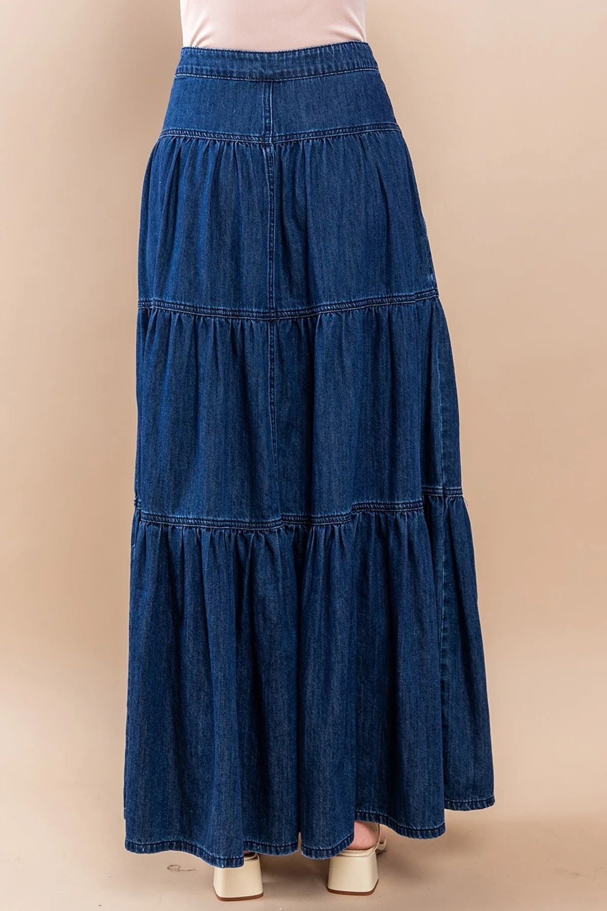 Low Waist Distressed Denim Skirt For Laid Back Vacations