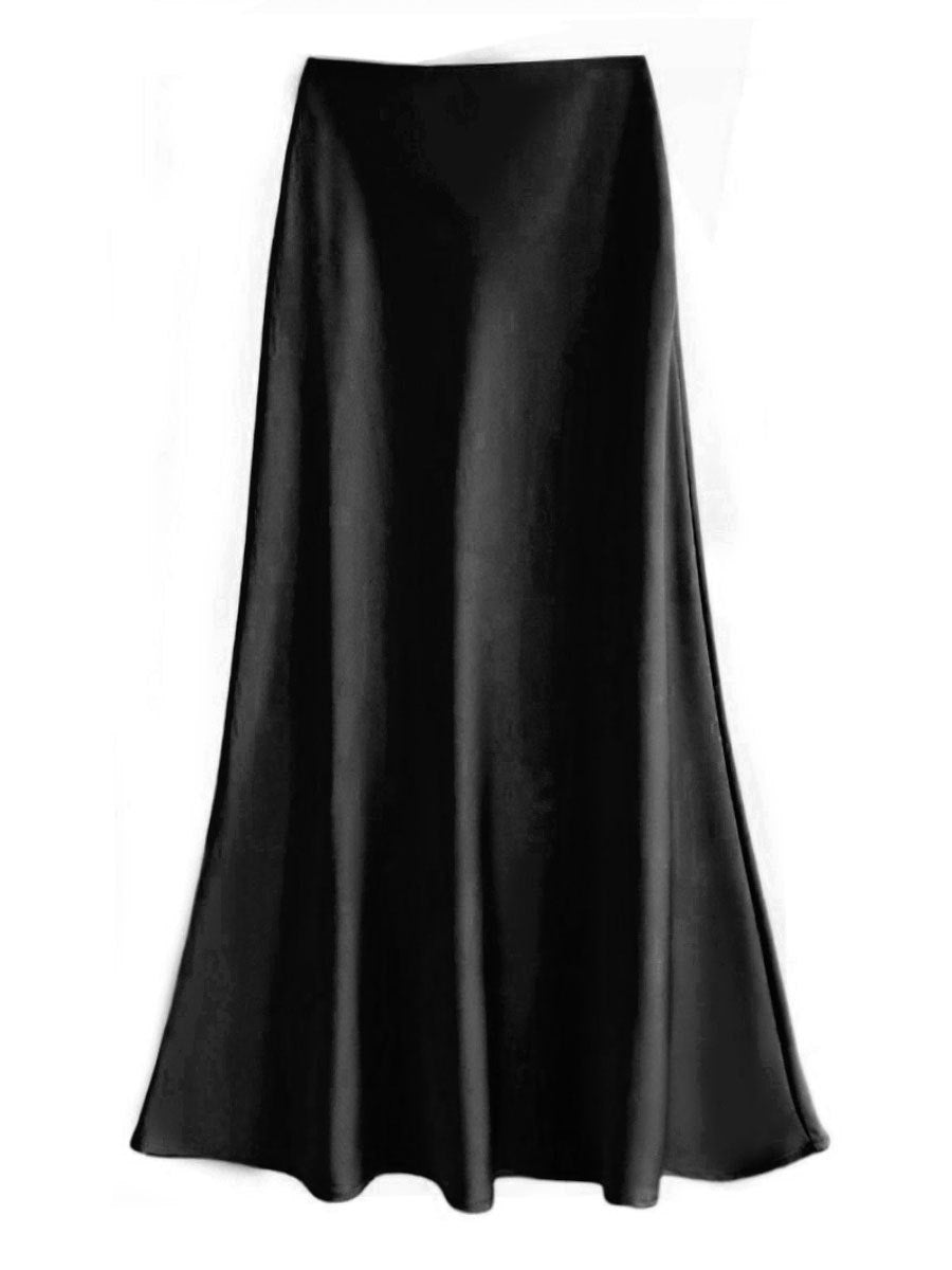 Sheath Fishtail A-Line Mid Rok dengan Aliran Elegan