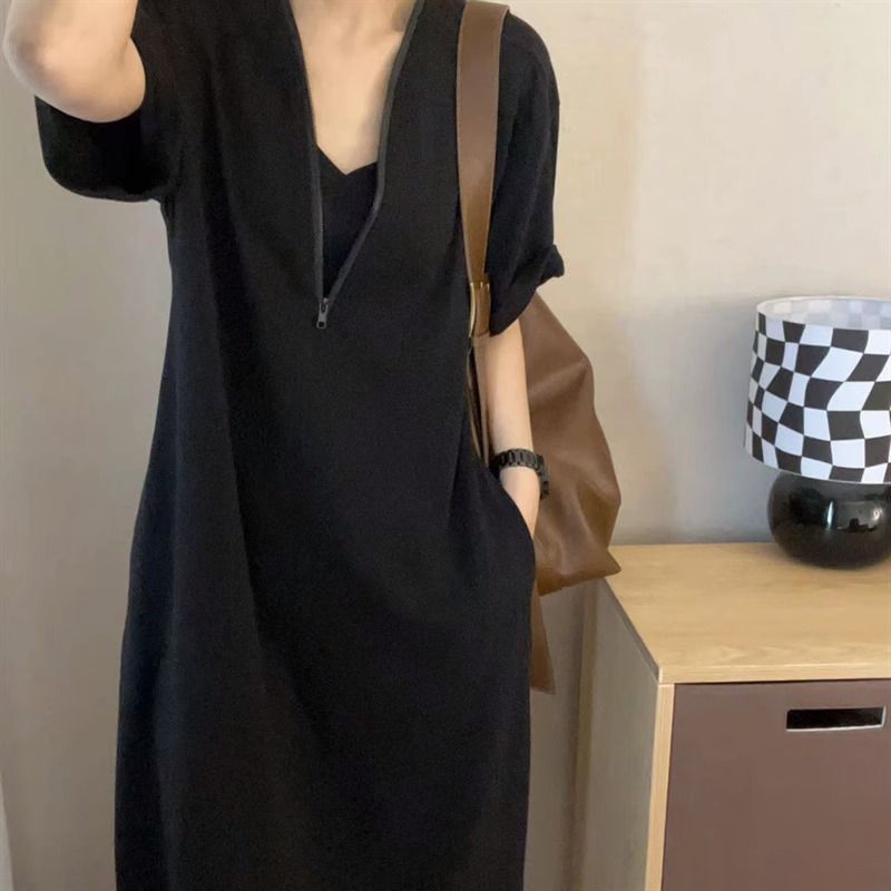 Robe de style rétro Hepburn premium avec fermeture à glissière
