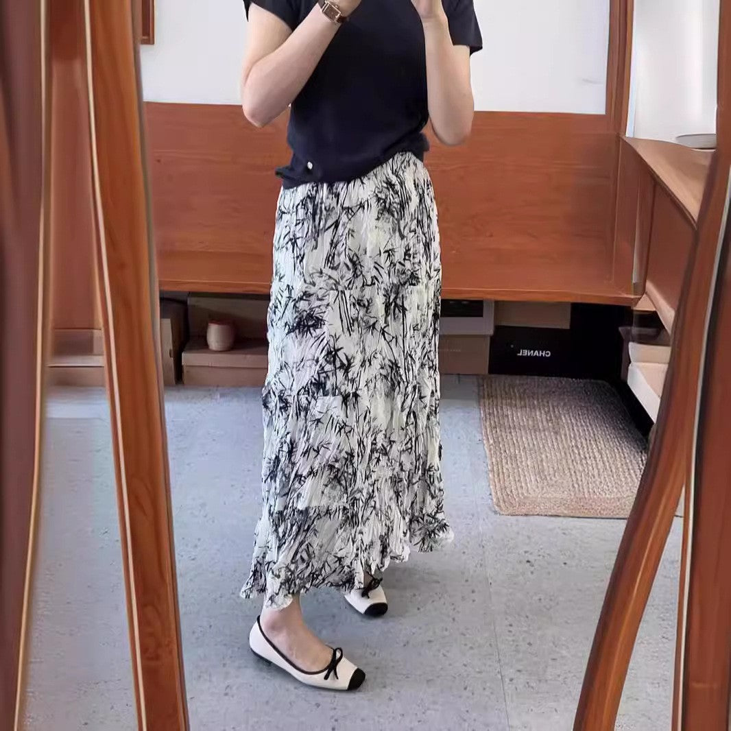 Vestido de falda de cintura a la cintura elástica para cómodo