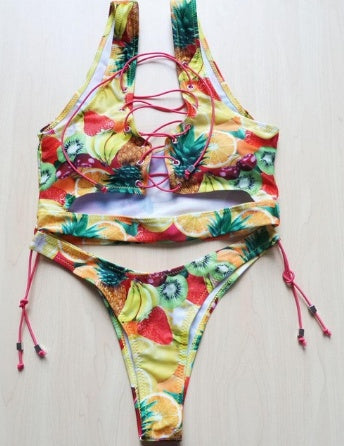 Bikini de tanga de cordón de piña para la confianza de la playa llena