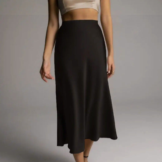 Sheath Fishtail A-Line Mid Rok dengan Aliran Elegan