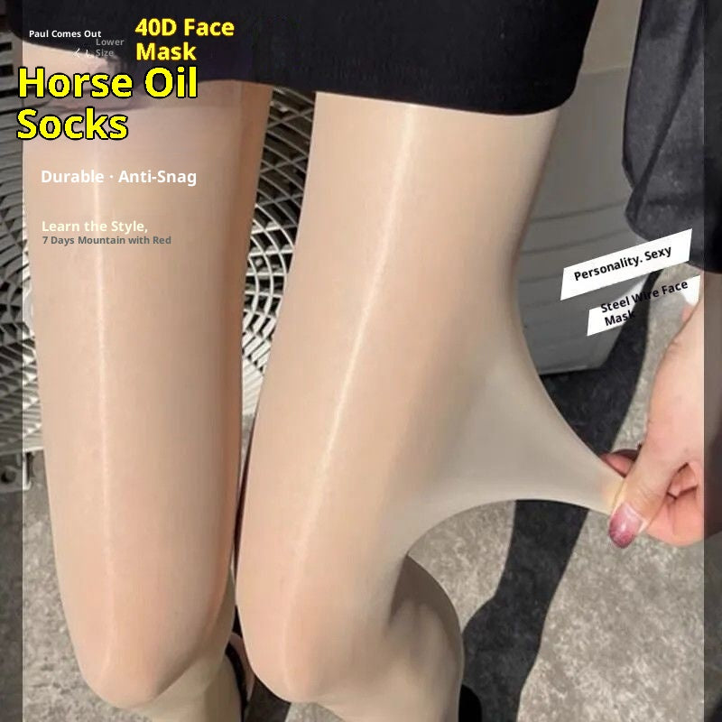 Spring And Summer Horse Oil Socks Anti-snagging Durable Superb Fleshcolor Pantynose Thin