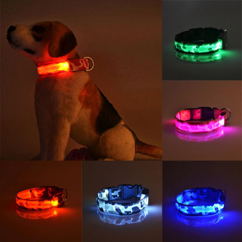 Camouflage Luminous Dog Collar For Night Safety