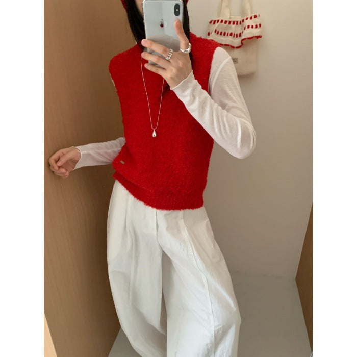 Women's Casual Korean-style Candy Color Knit Vest