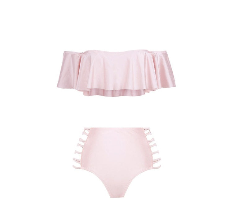 One-Shoulder Split High-Waist Bikini for Modern Beach Glamour