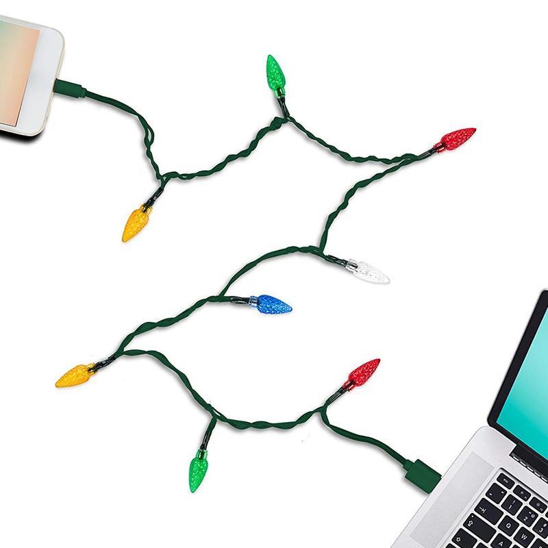 Festive LED USB Charging Cable With Decorative Christmas Lights