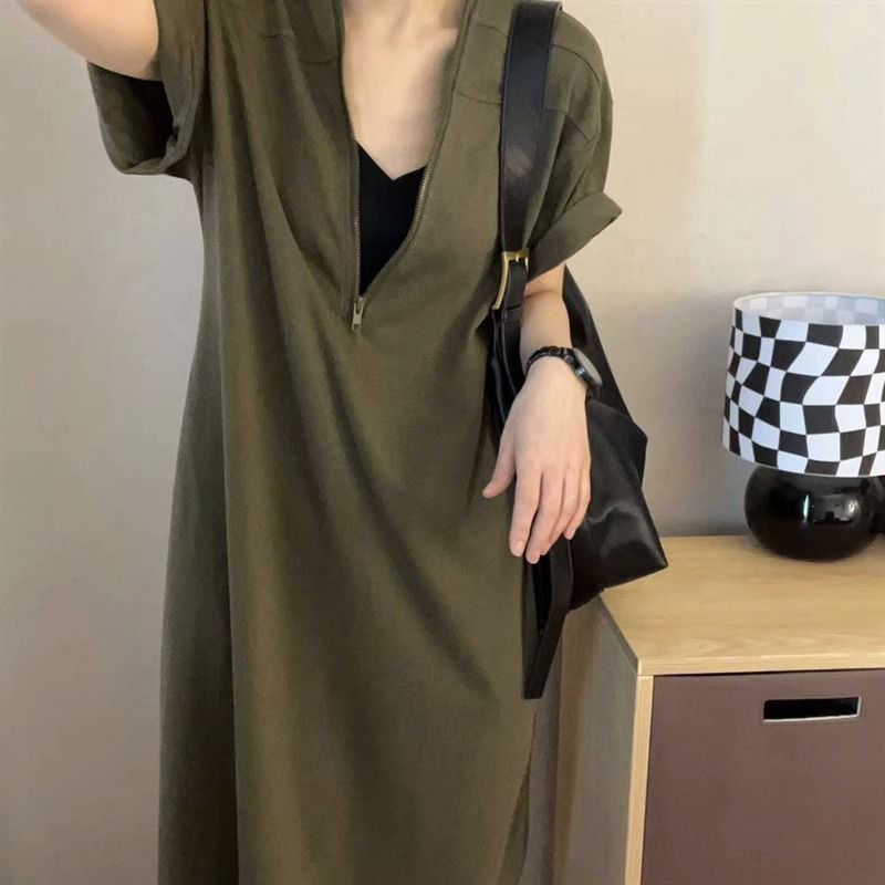 Robe de style rétro Hepburn premium avec fermeture à glissière