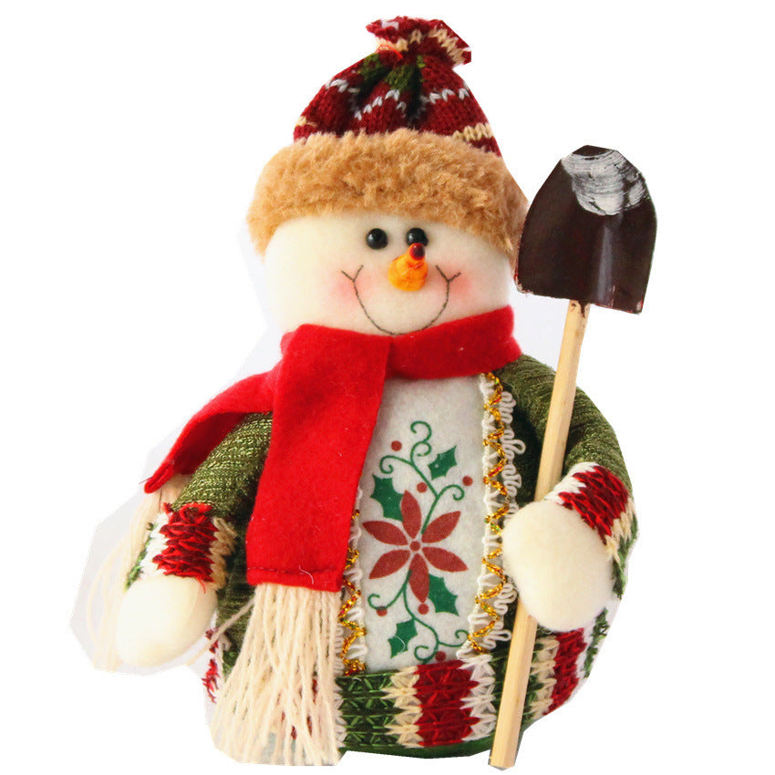 かわいい素朴なサンタクロース、トナカイ、雪だるまのクリスマスの飾り