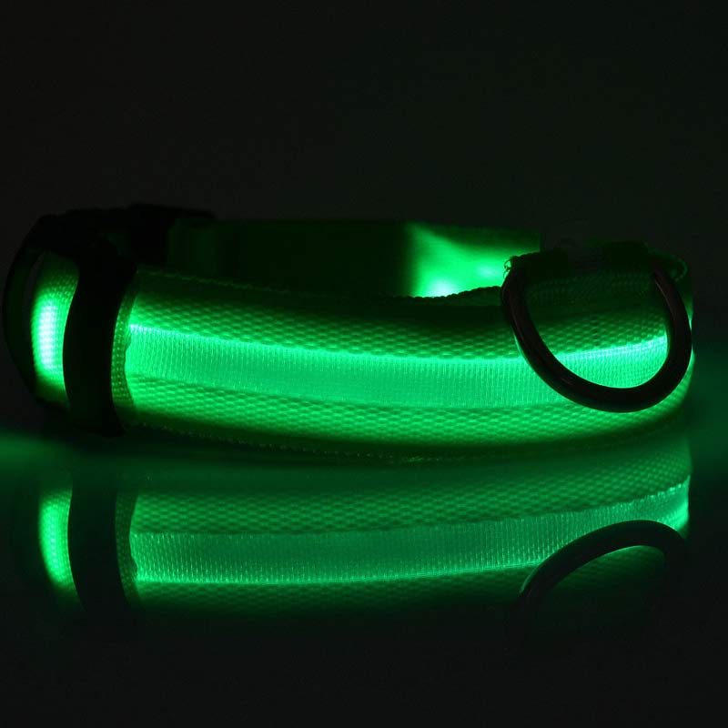 Nylon LED Luminous Pet Collar For Night Safety