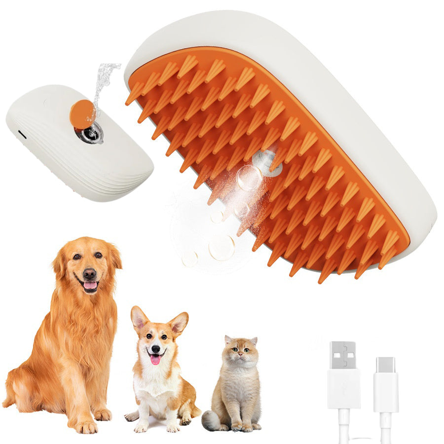 USB Rechargeable Steam Brush Comb For Pet Grooming