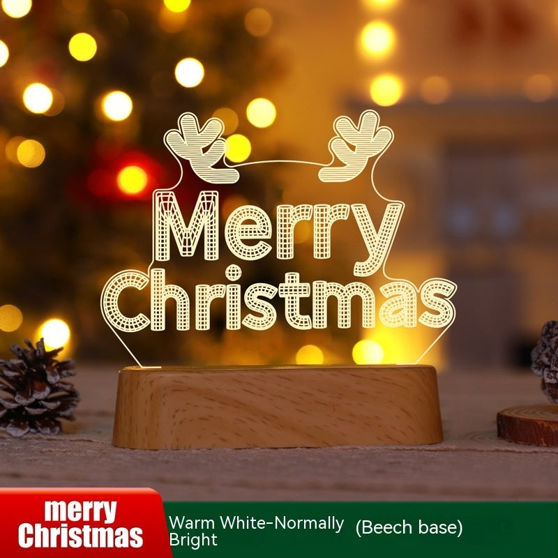 Christmas and New Years Themed LED Acrylic Light Up Table Decorations