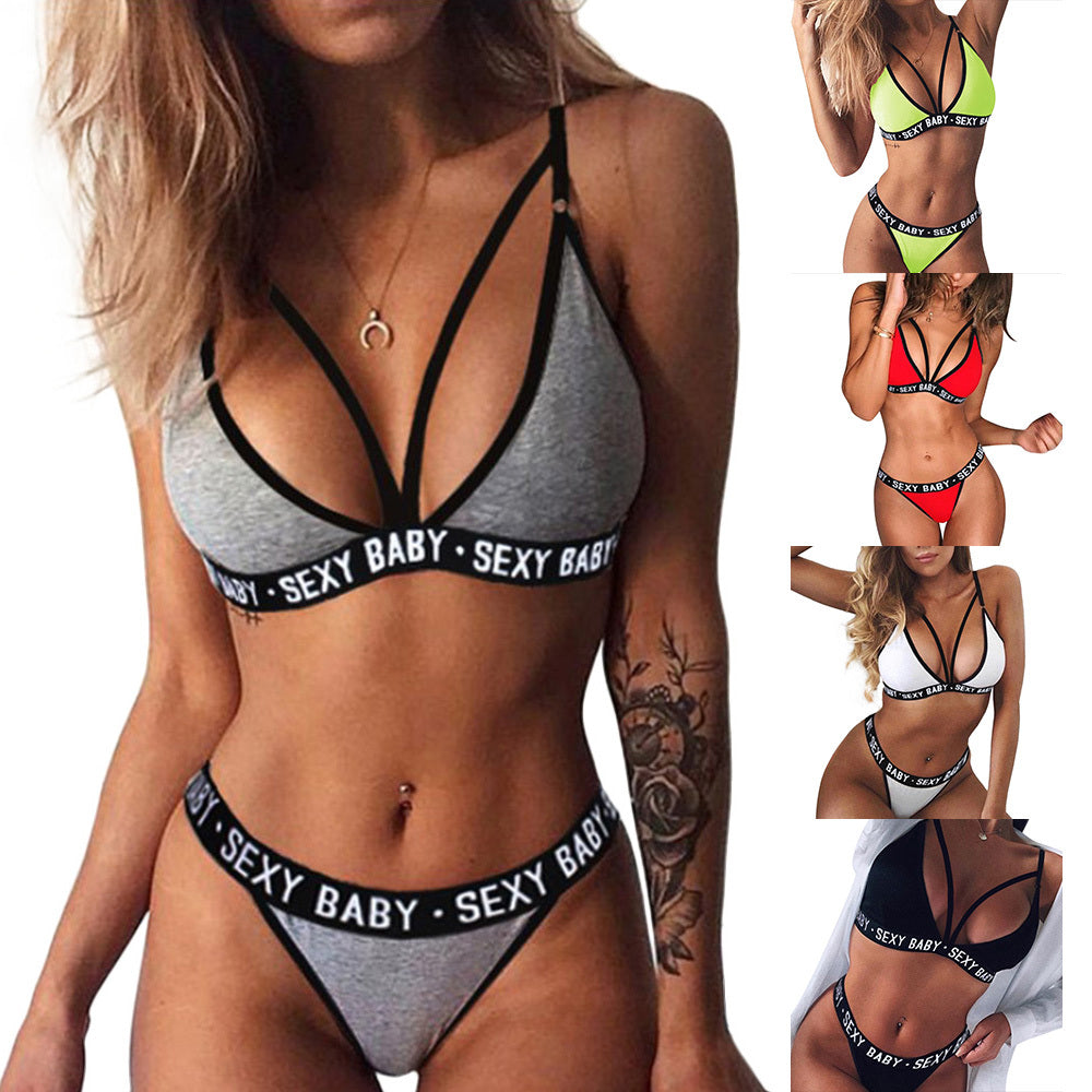Letter Print Sexy Bikini for Bold Summer Statements