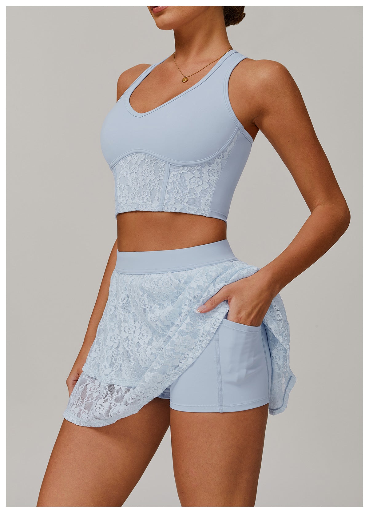 Mesh Lace Yoga Skirt For Breathable Active Comfort