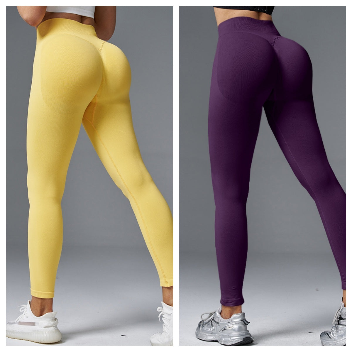 Peach Hip Lift Mid Waist Yoga Pants For Running And Fitness