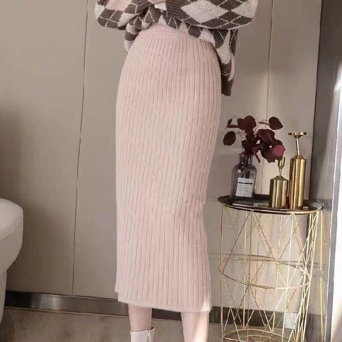 Vestido de suéter recto de cintura alta para comodidad de adelgazamiento