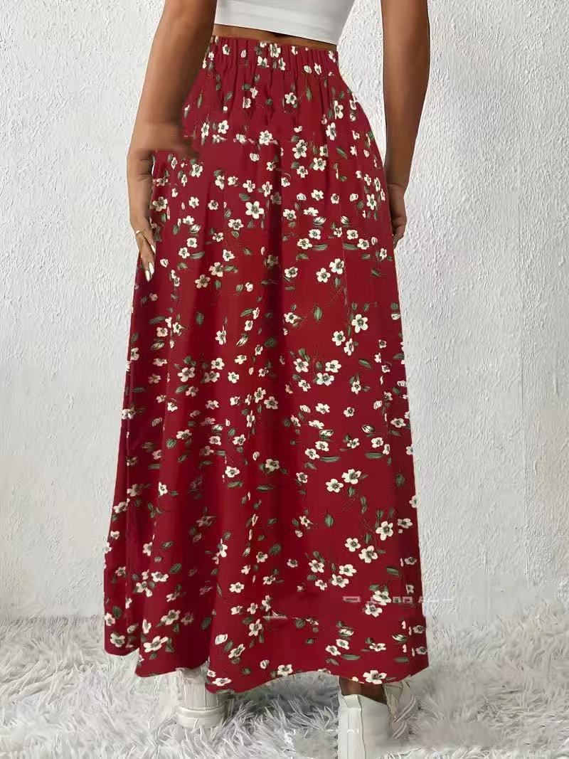 Side Slit Printed Skirt For Fashionable Everyday Wear