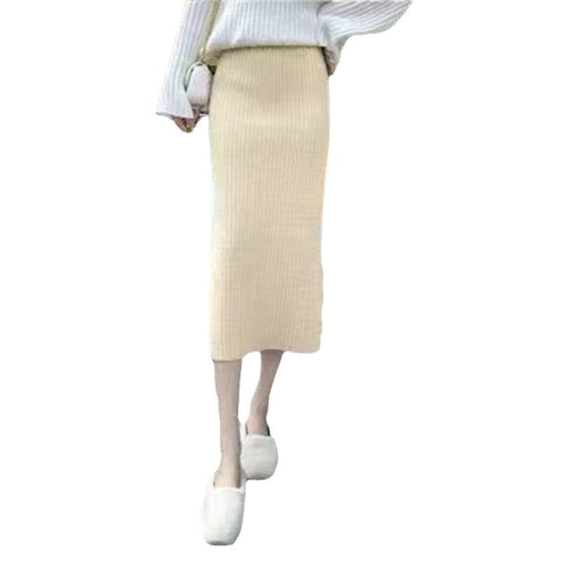 Vestido de suéter recto de cintura alta para comodidad de adelgazamiento
