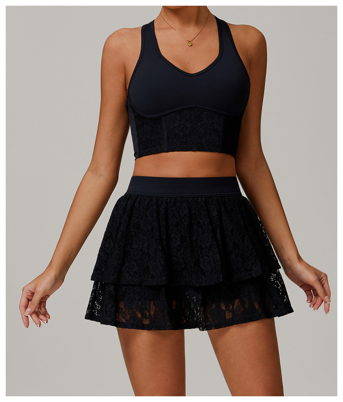 Mesh Lace Yoga Skirt For Breathable Active Comfort