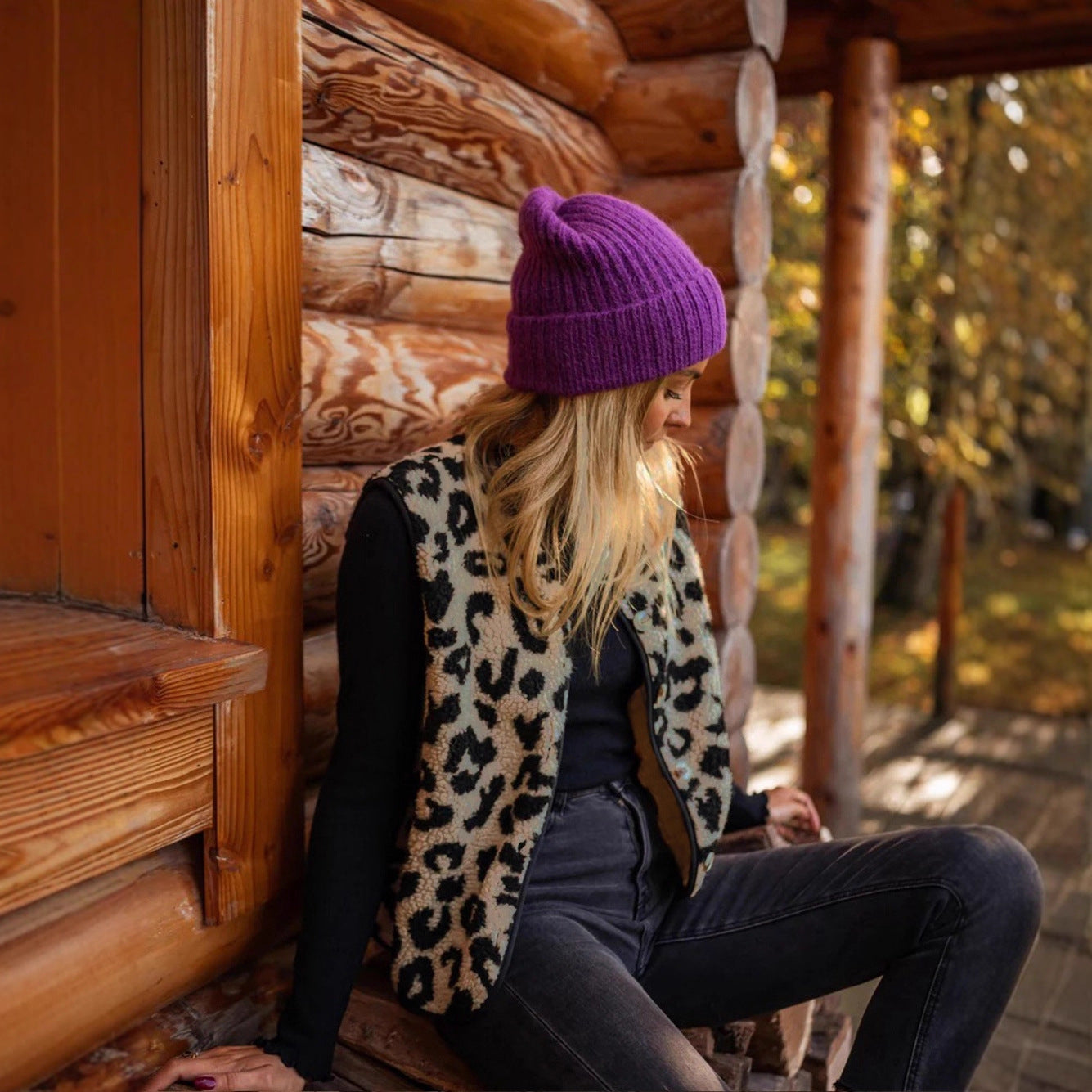 Elegant Leopard Fur Vest For Women