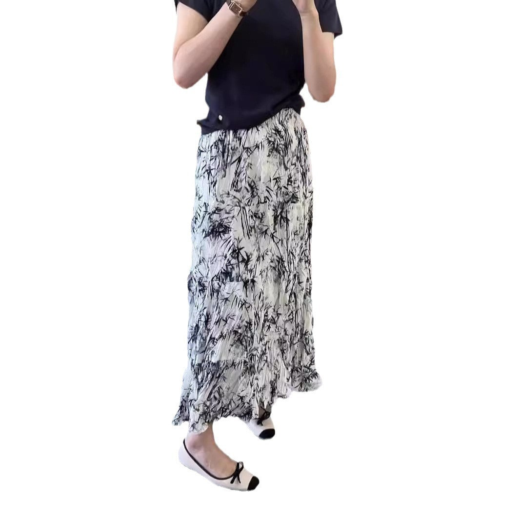 Vestido de falda de cintura a la cintura elástica para cómodo