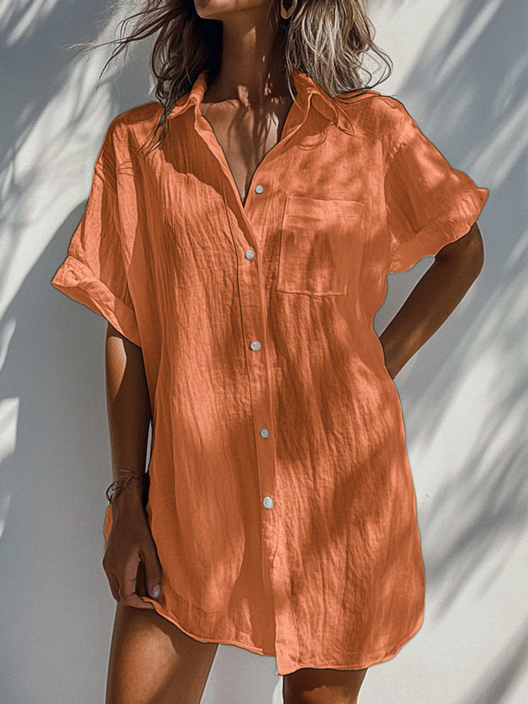 Long Cardigan Multi-color Women's Top Shirt