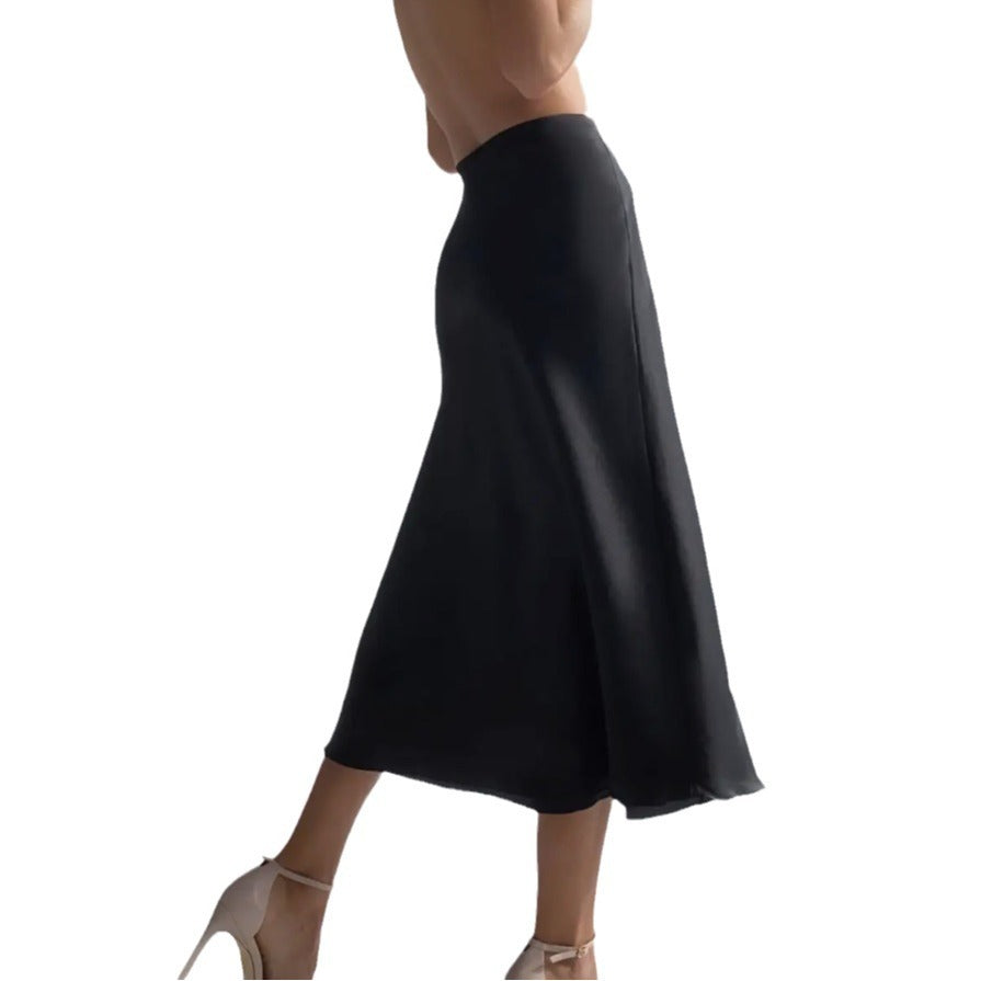 Sheath Fishtail A-Line Mid Rok dengan Aliran Elegan