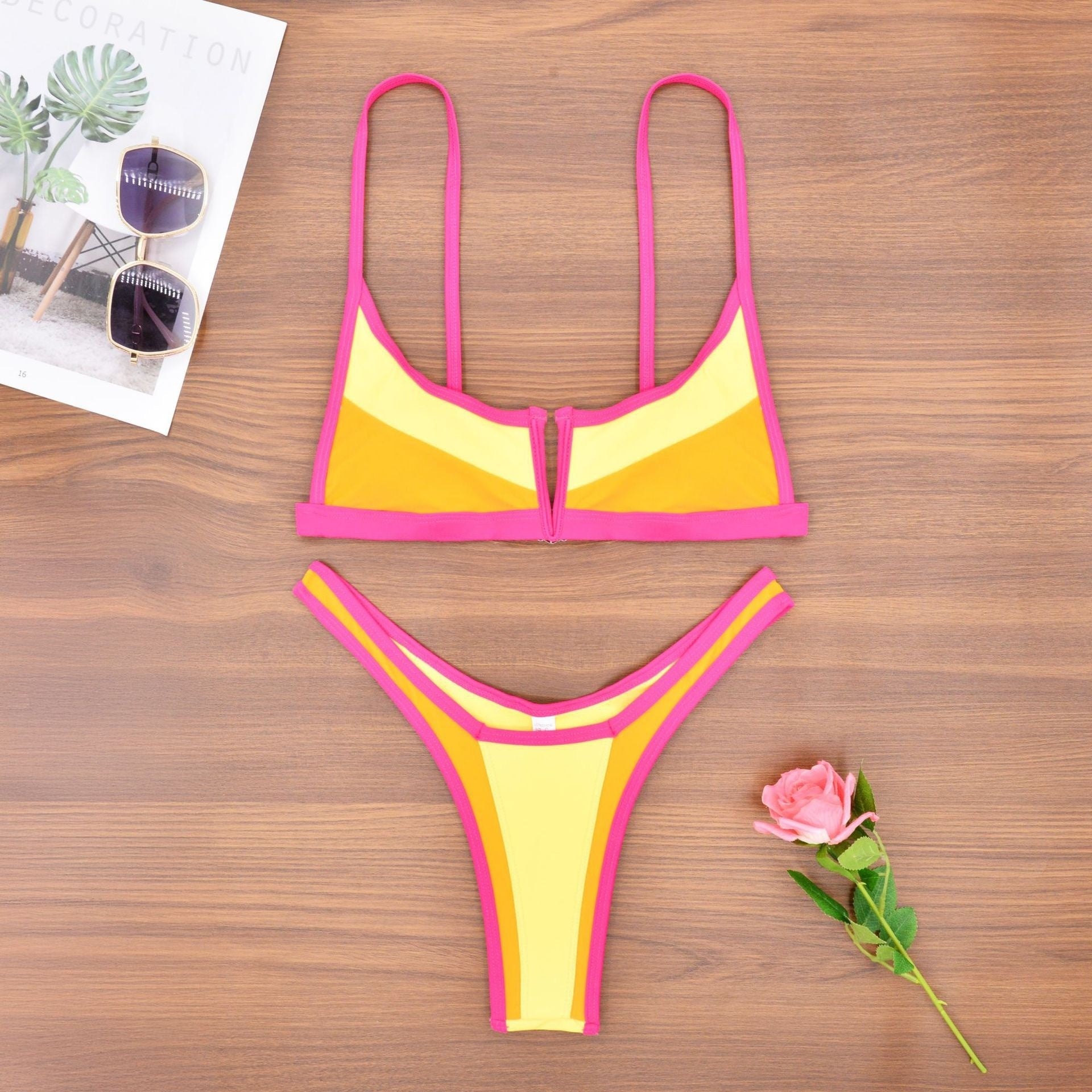 European American Split Bikini voor zomerplezier