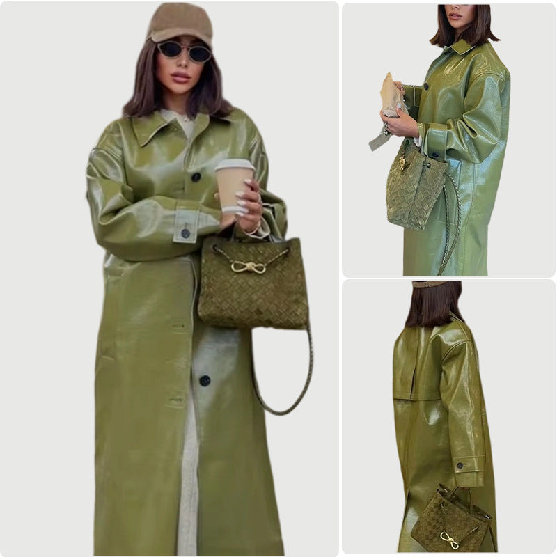 Retro Coat Lapel Loose Jacket Long