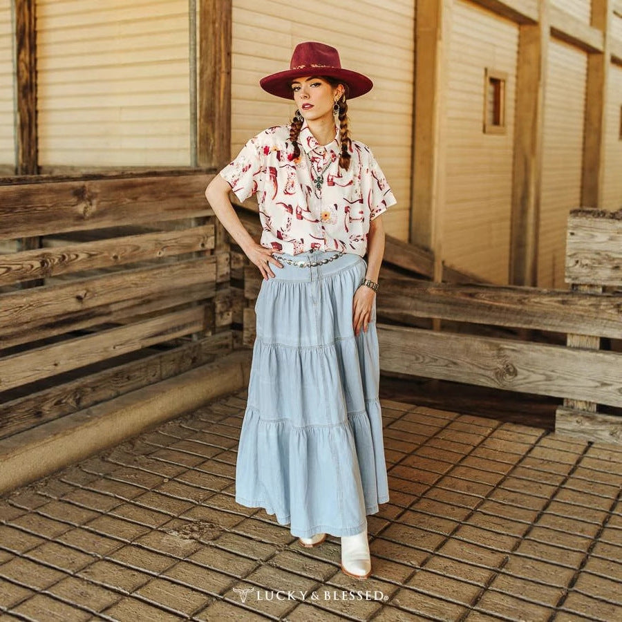 Low Waist Distressed Denim Skirt For Laid Back Vacations