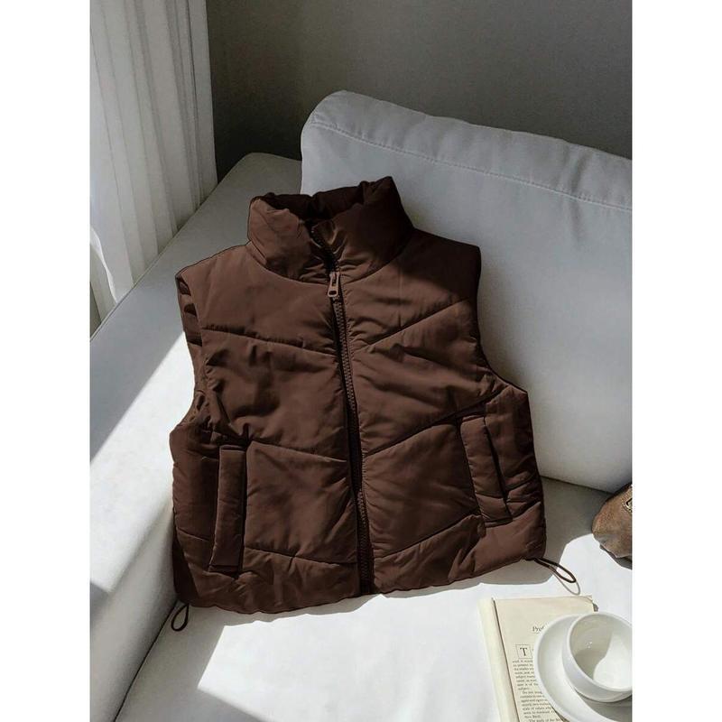 Double-sided Zipper Button Corduroy Drawstring Jacket