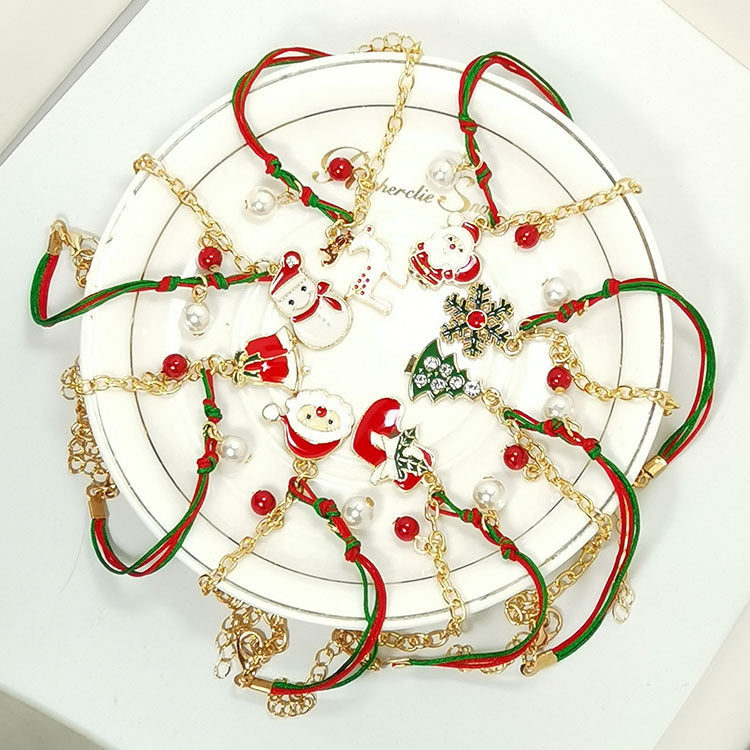 Christmas Chain & Rope Charm & Bead-Accent Bracelet in Assorted Styles