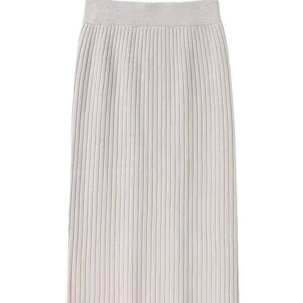 Solid Color Knitted Skirt For Effortless Everyday Style
