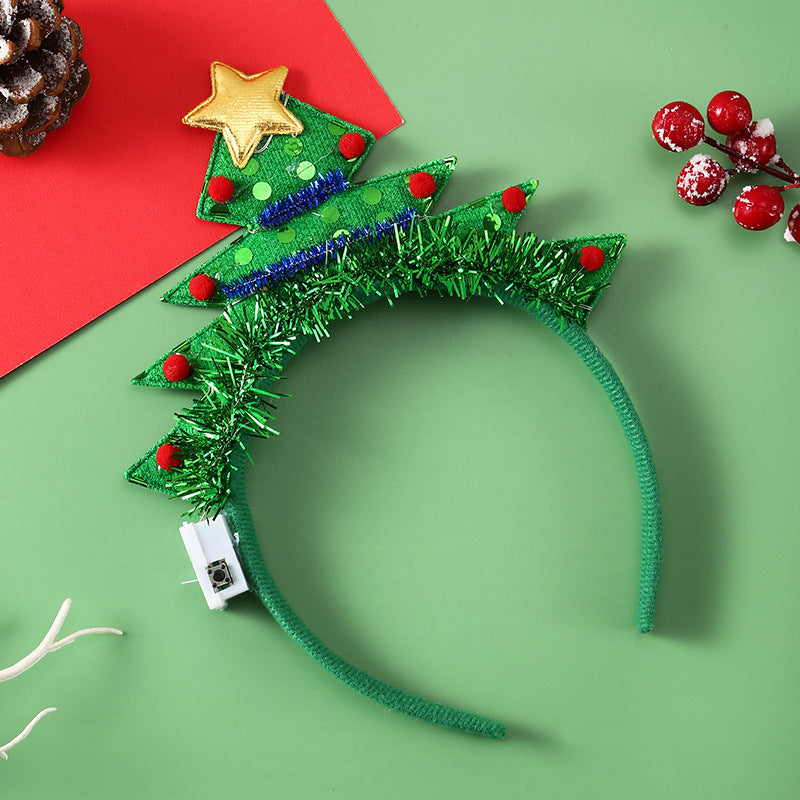 Feestelijke klatergoud-accent versierd kerstfeestje Satin-bedekte hoofdband in diverse stijlen