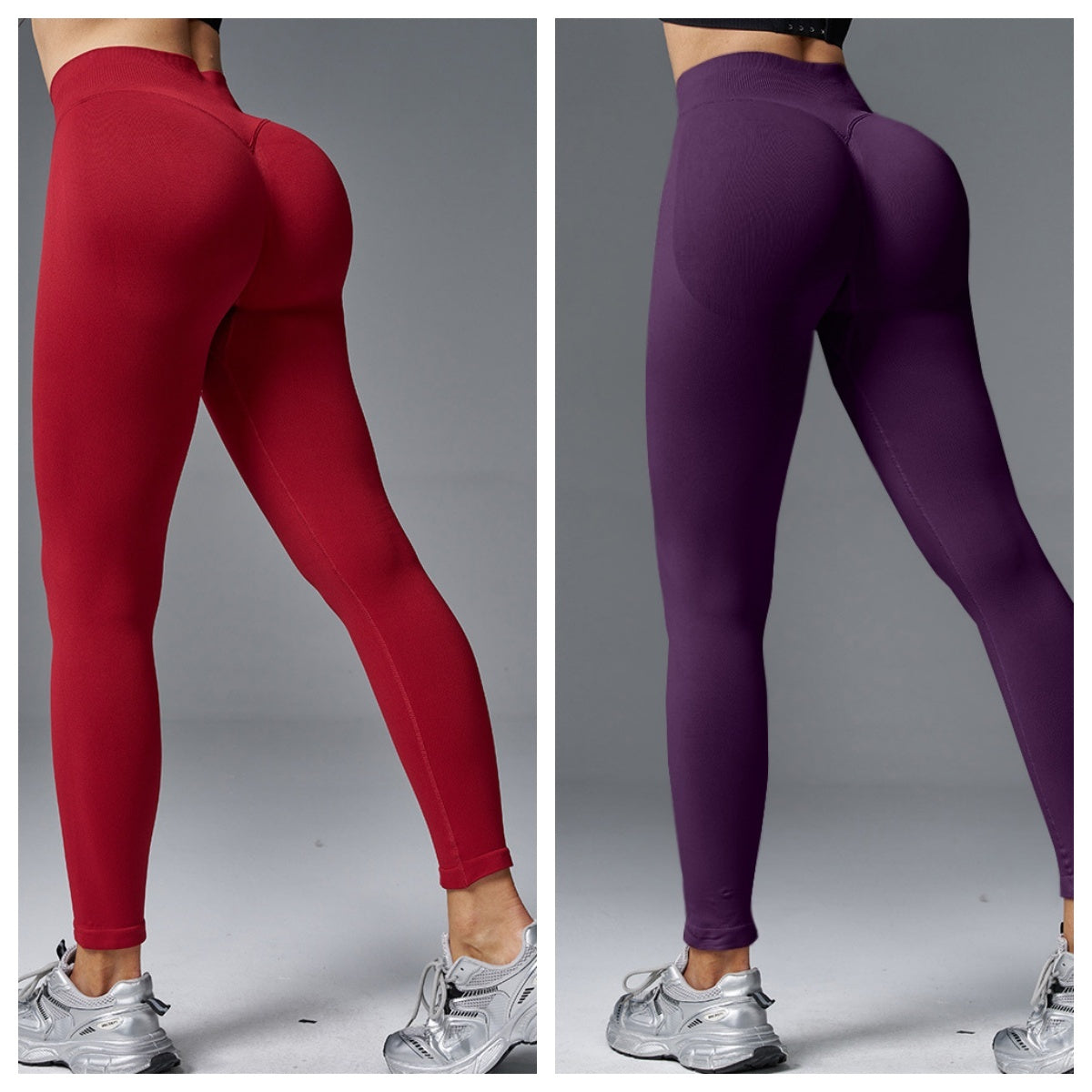 Peach Hip Lift Mid Waist Yoga Pants For Running And Fitness
