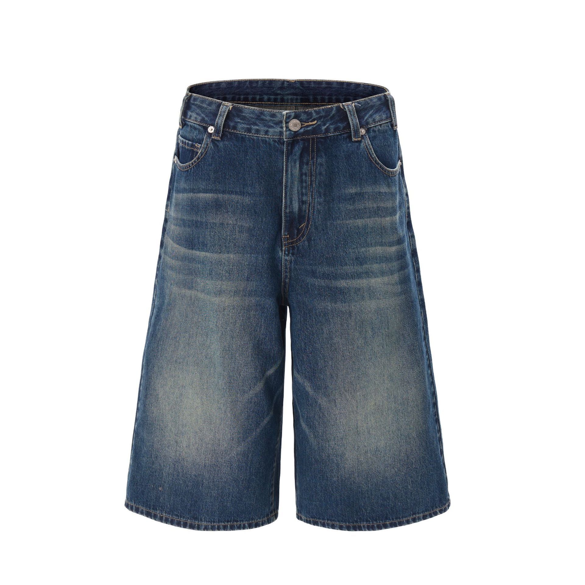 Jeans de perna larga lavados com moda com apelo americano em alta rua
