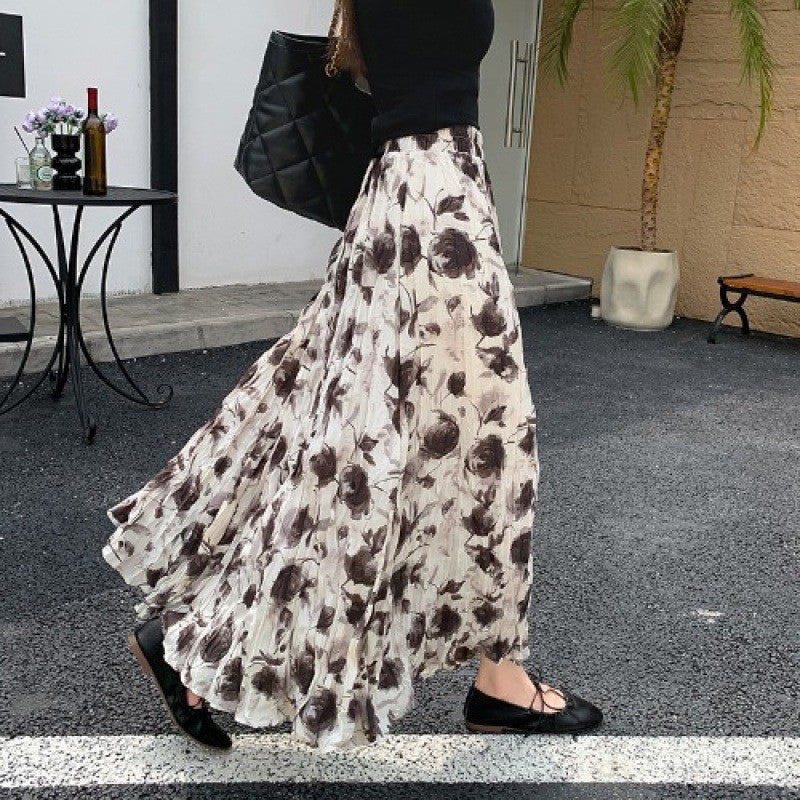 Vestido de falda de cintura a la cintura elástica para cómodo