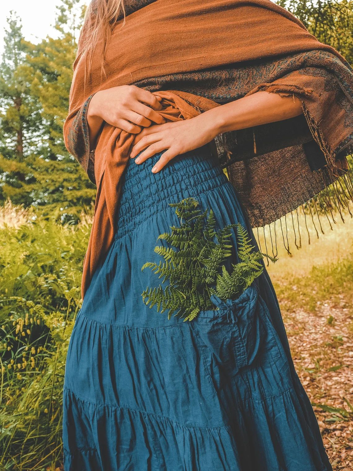 Bohemian Loose Solid Skirt For Relaxed Everyday Comfort