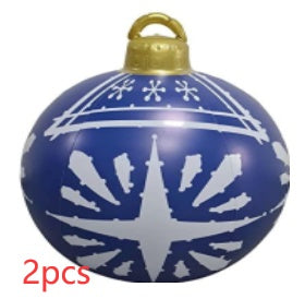 60 Centimeter Hanging Oversized PVC Christmas Ornaments for Exterior Decor-Blue-Theone Apparel