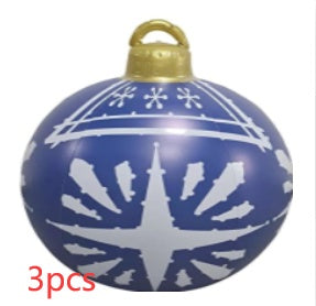60 Centimeter Hanging Oversized PVC Christmas Ornaments for Exterior Decor-Blue-Theone Apparel